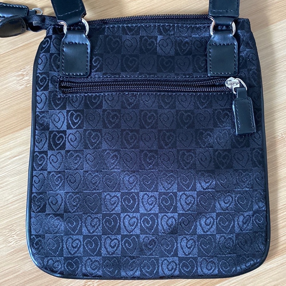Simple Black Shoulder Bag with Heart Design NWOT